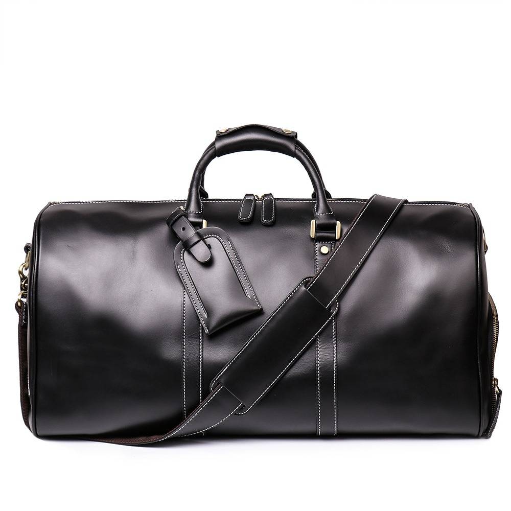 Men’s Leather Weekend Duffel Bag Retro Carry on Handbag