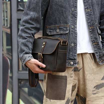 Women's leather messenger bag