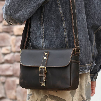 Women's leather messenger bag