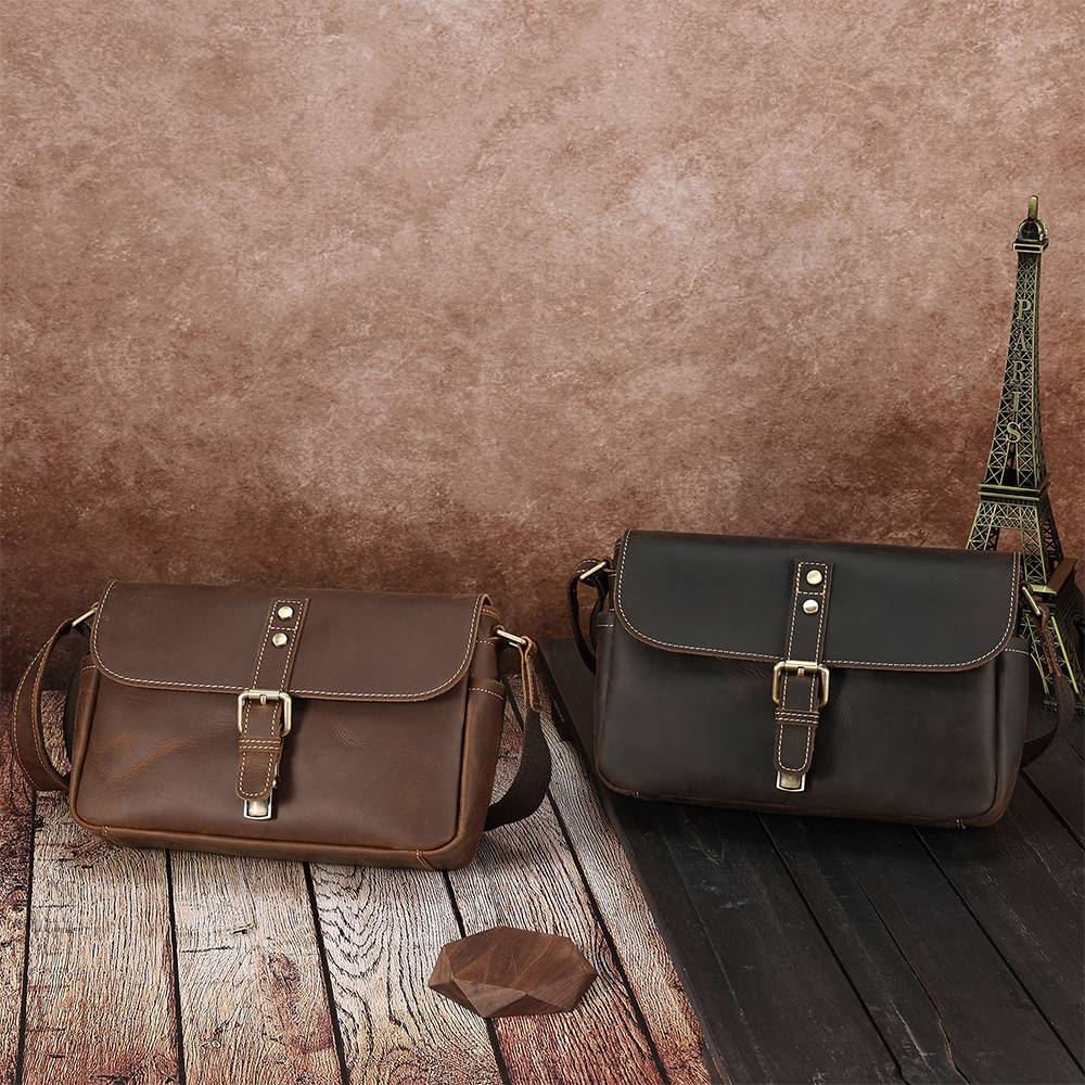 Women's leather messenger bag