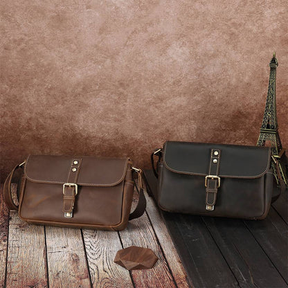 Women's leather messenger bag