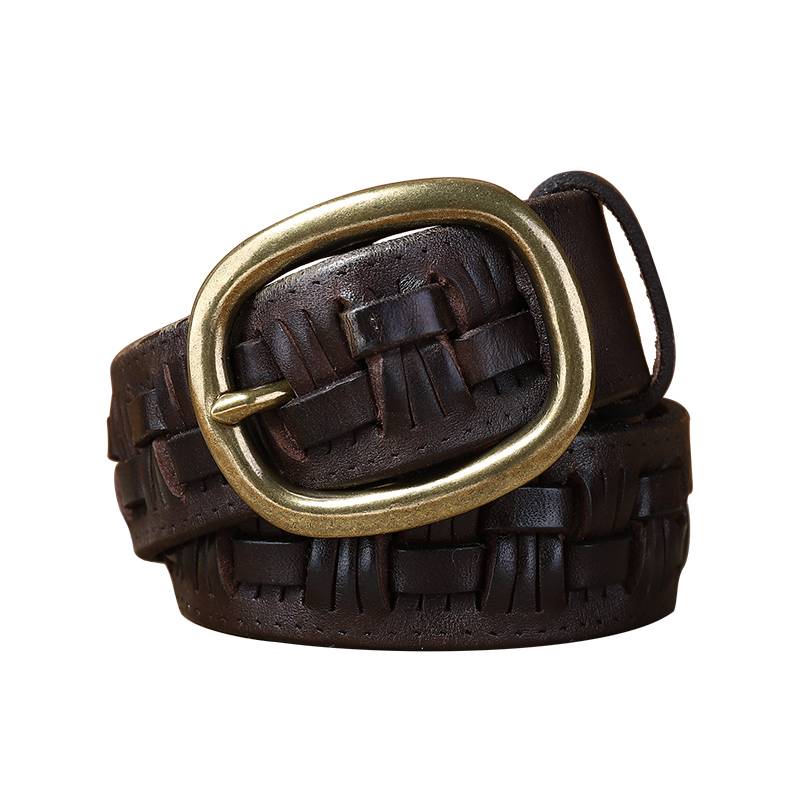 leather braided belt