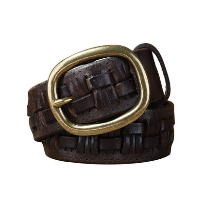leather braided belt