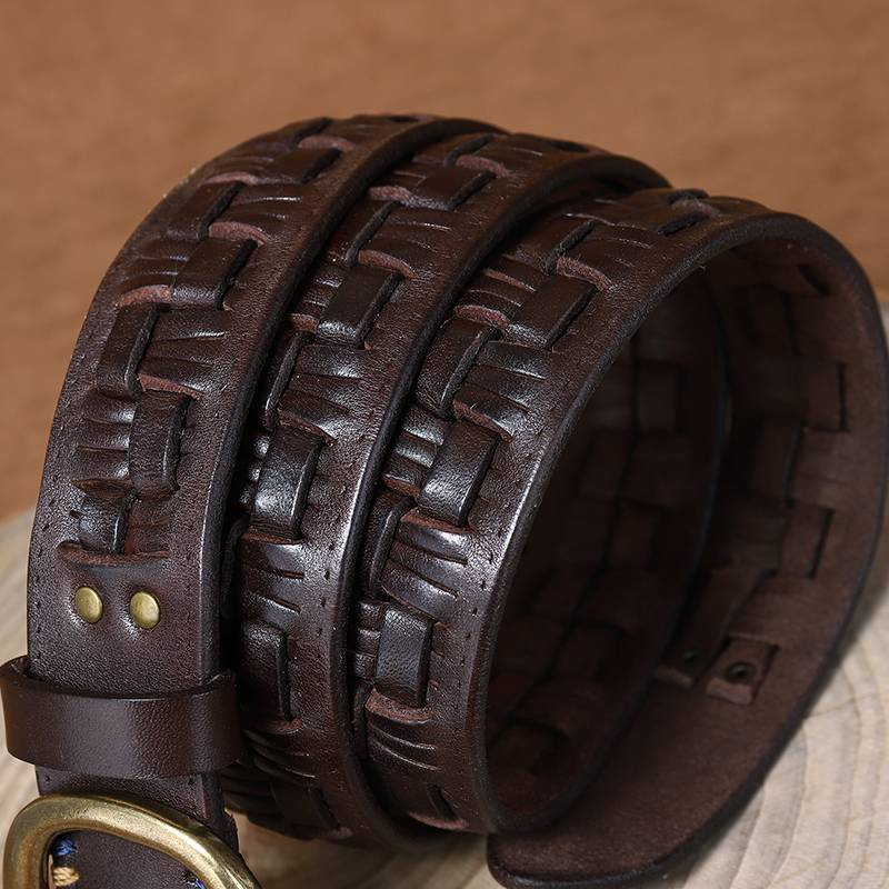 leather braided belt