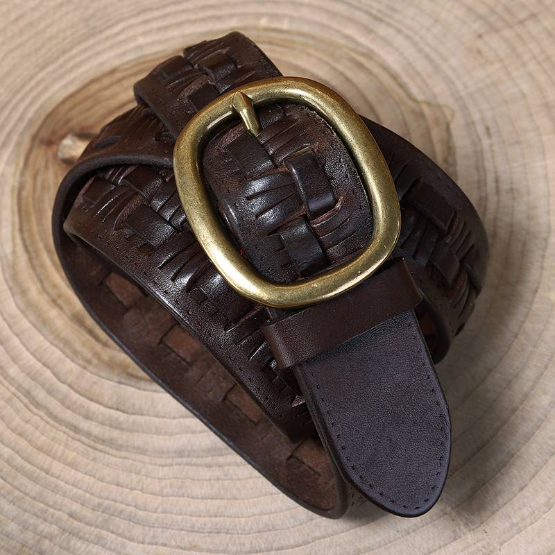 leather braided belt