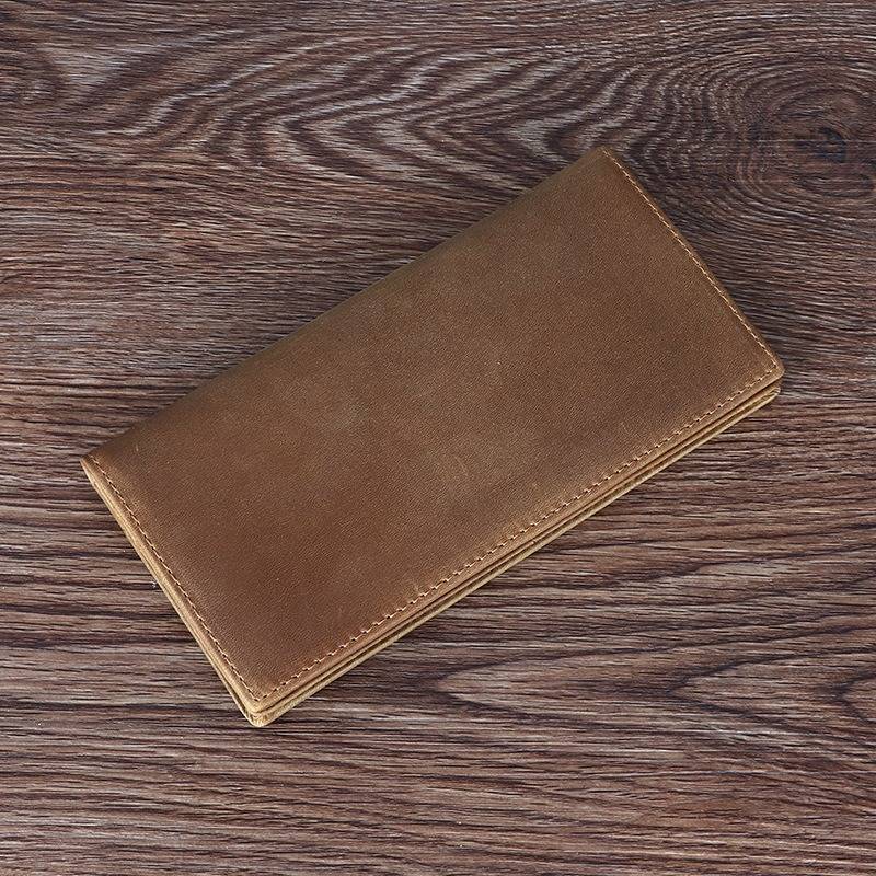 leather long wallet for men