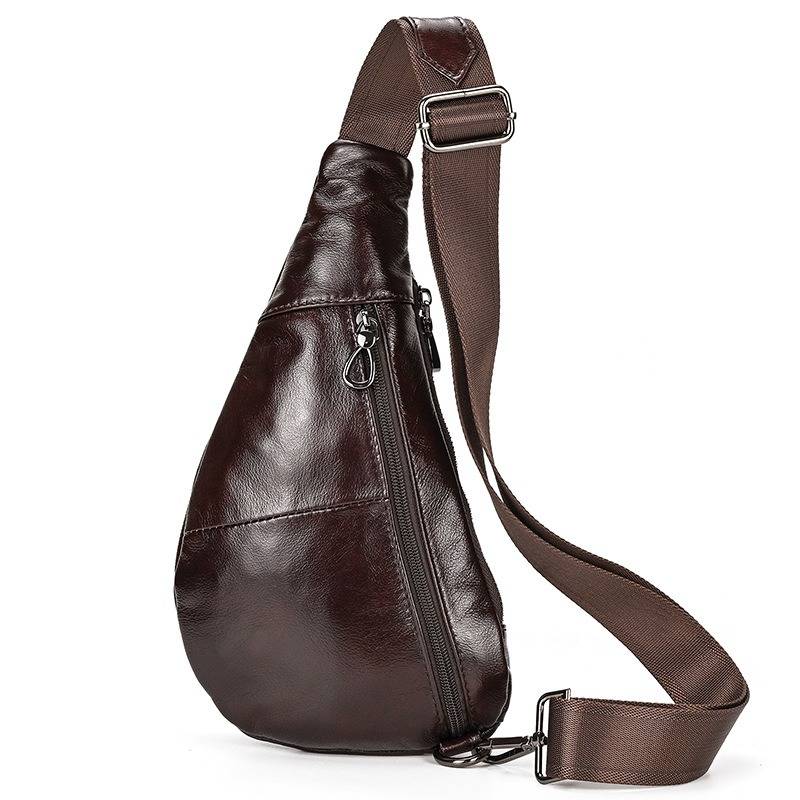 leather mens sling bag