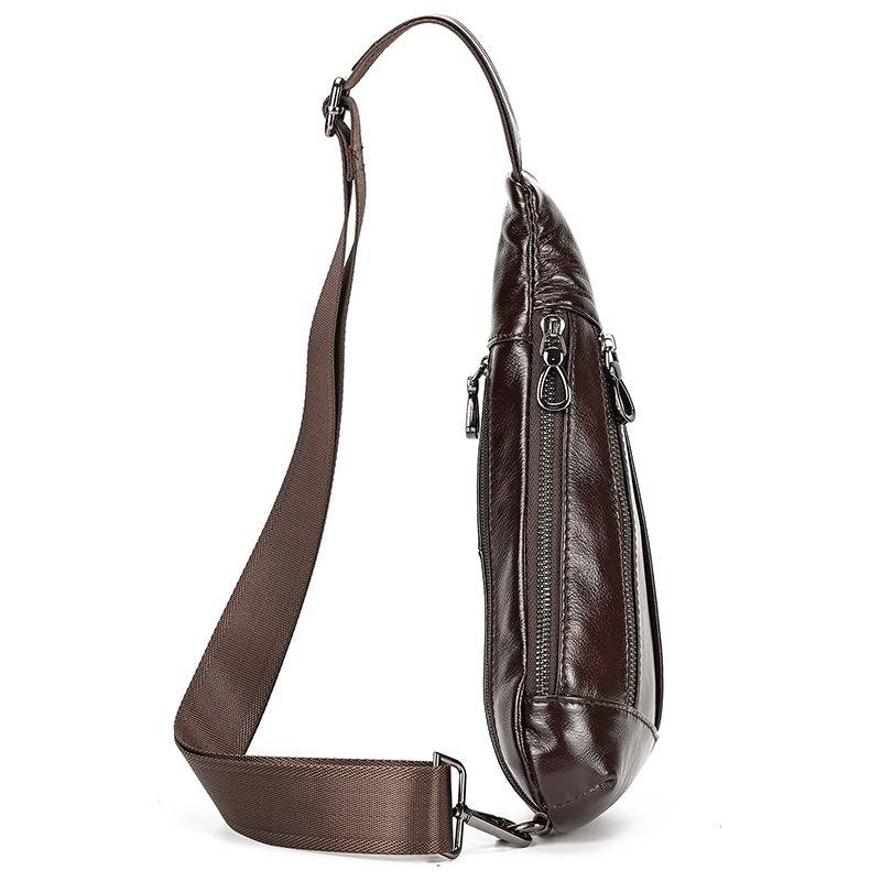 leather mens sling bag