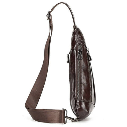 leather mens sling bag