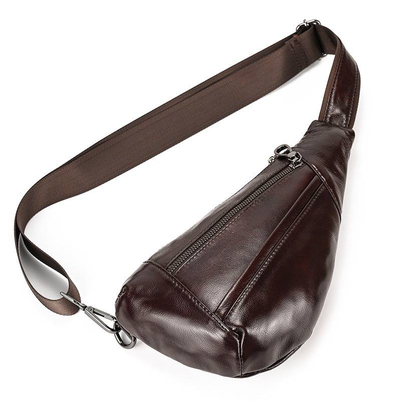 leather mens sling bag 