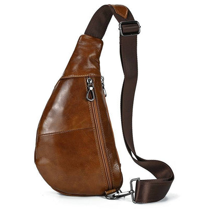 leather mens sling bag