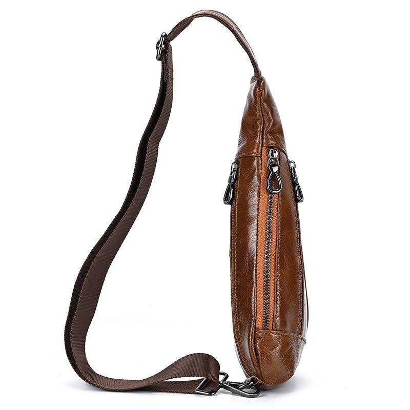 leather mens sling bag 