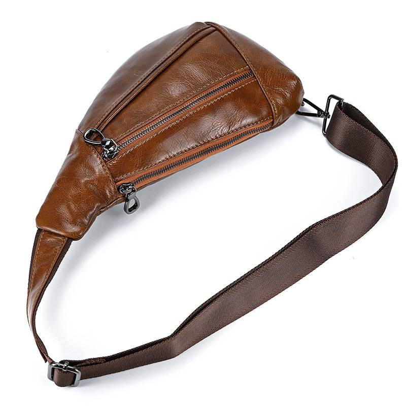 leather mens sling bag
