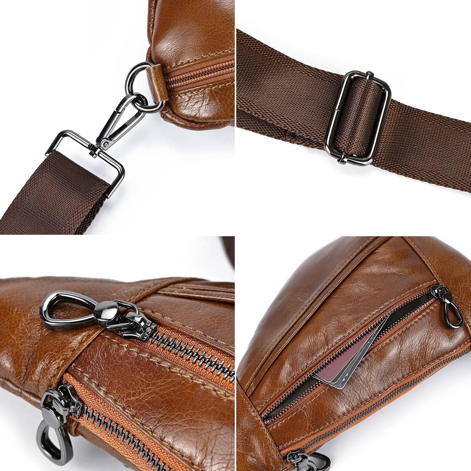leather mens sling bag