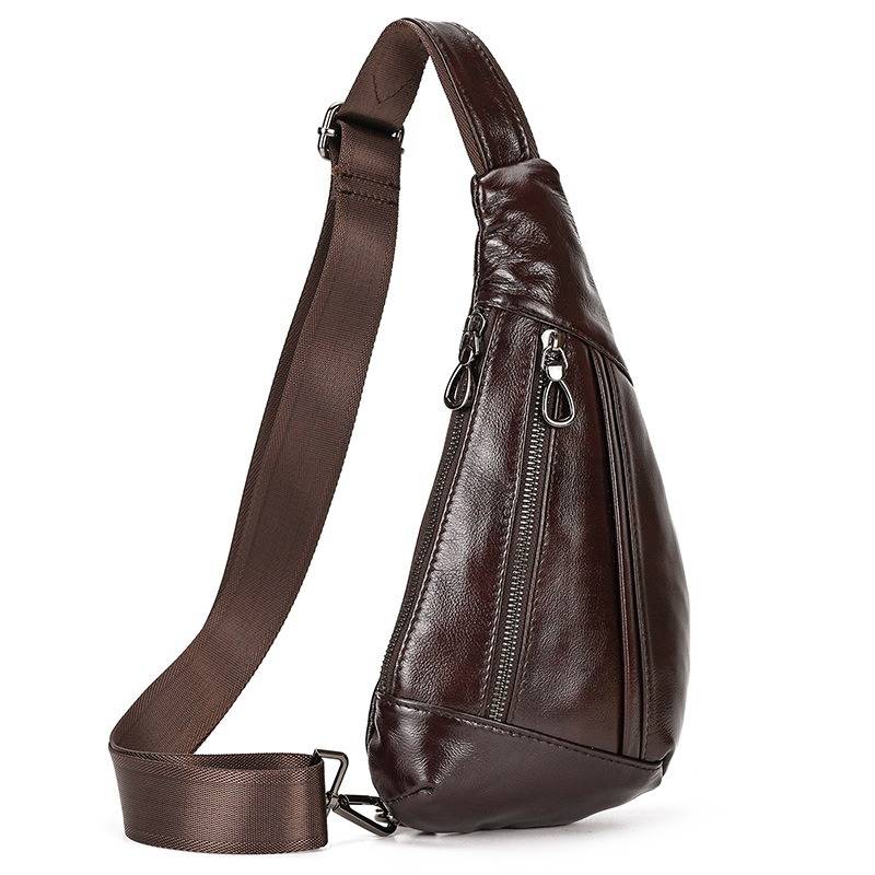 leather mens sling bag