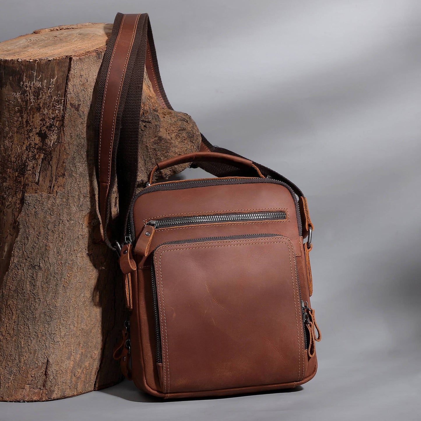 leather messenger bag for men
