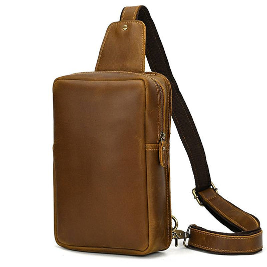 leather sling backpack
