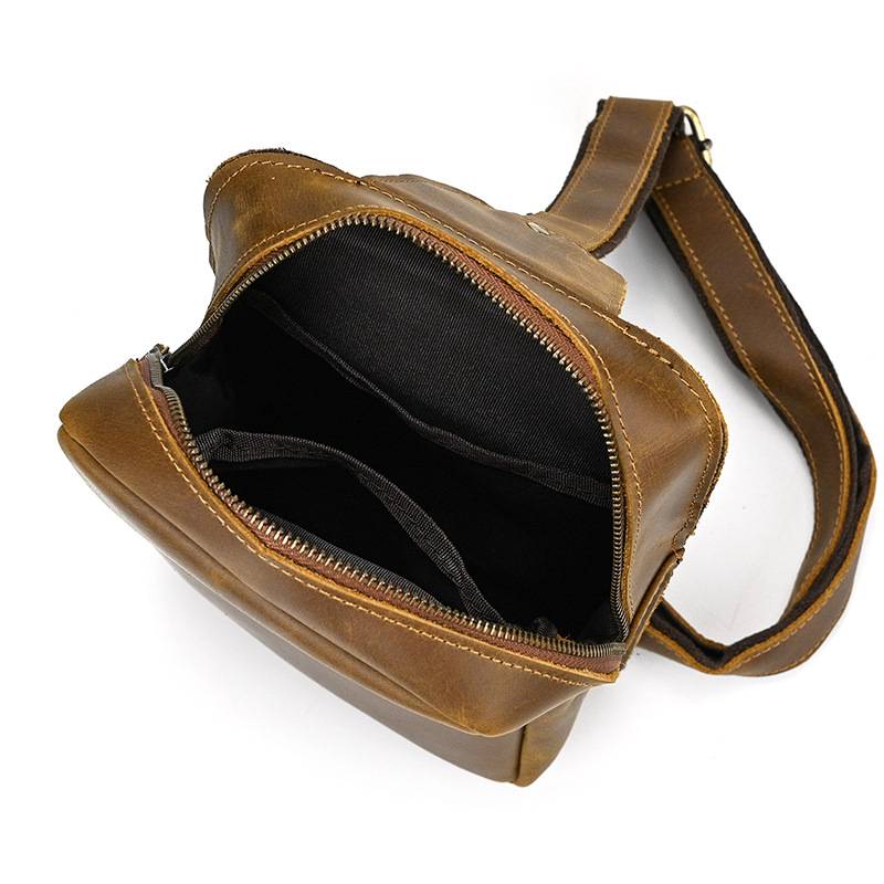 leather sling backpack