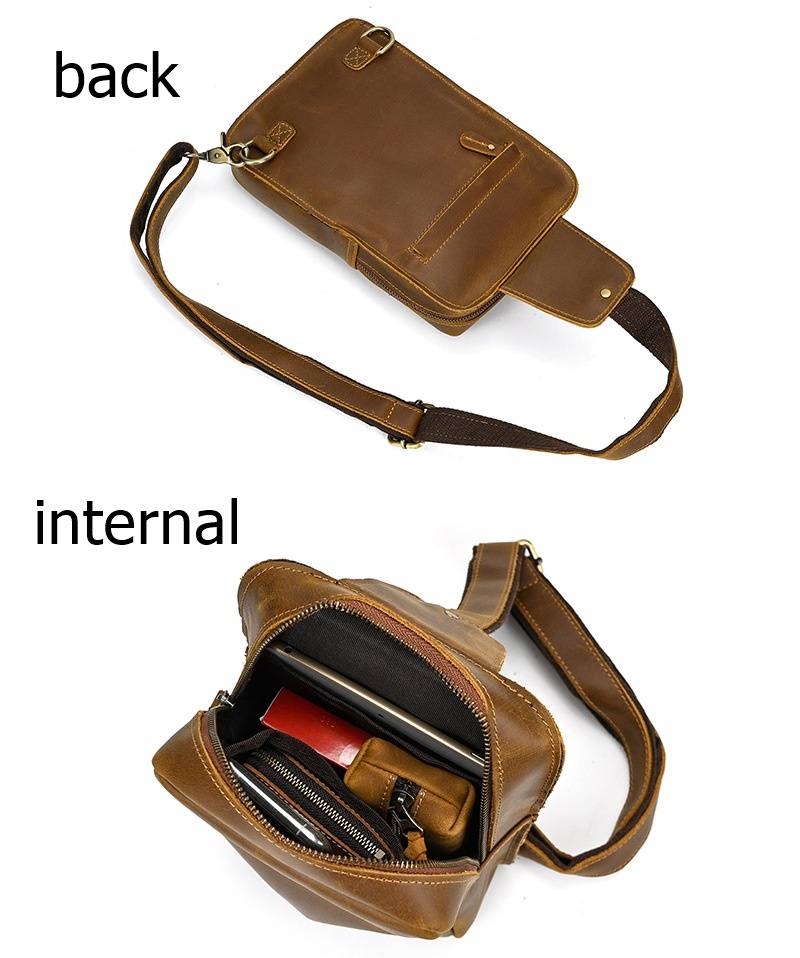 leather sling backpack