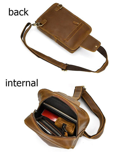 leather sling backpack