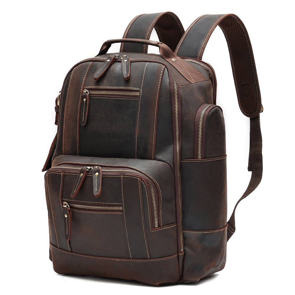 vintage leather backpack