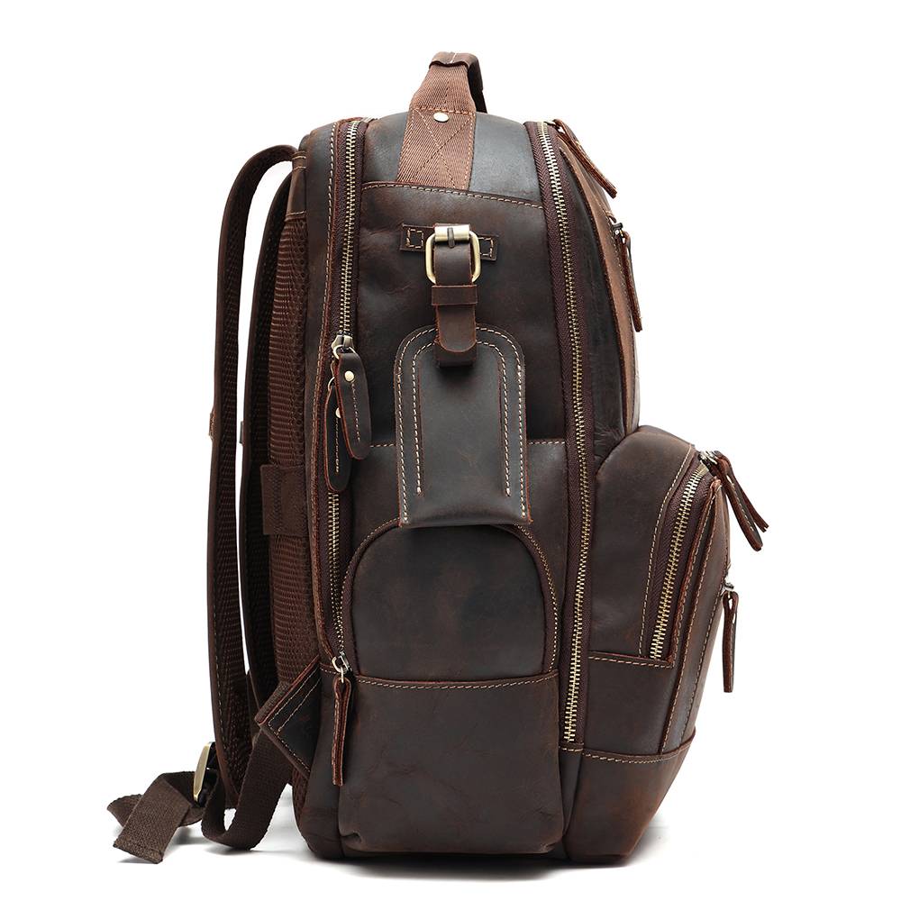 vintage leather backpack